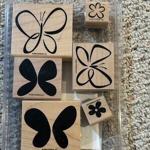 Stampin' Up! Butterfly & Flower Wood Stamps - Natural Wood Bold Butterfly